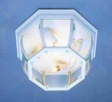 Trans Globe 4907 WH - 4LT  BENT GLASS FLUSHMOUNT